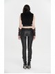 High Collar Metal Eyelets Belt Black Punk Short Wool Waistcoat