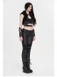 High Collar Metal Eyelets Belt Black Punk Short Wool Waistcoat