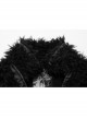 High Collar Metal Eyelets Belt Black Punk Short Wool Waistcoat