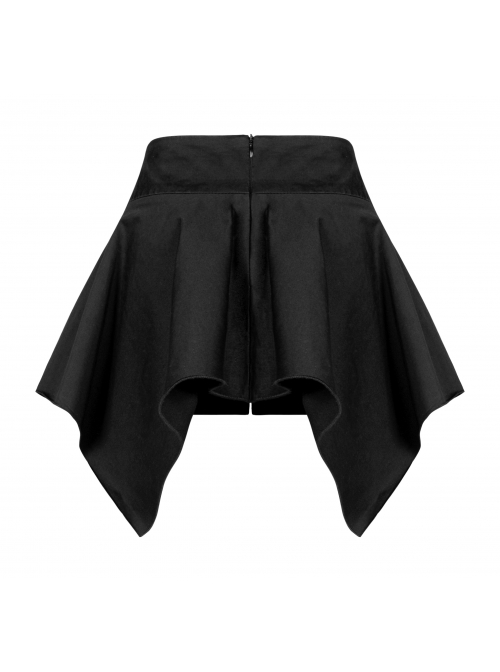 Steam Punk Female Casual Black High Waist Buckle Mini Skirt