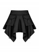 Steam Punk Female Casual Black High Waist Buckle Mini Skirt