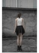 Steam Punk Female Casual Black High Waist Buckle Mini Skirt