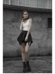 Steam Punk Female Casual Black High Waist Buckle Mini Skirt