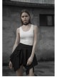 Steam Punk Female Casual Black High Waist Buckle Mini Skirt