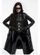 High Collar Metal Buckle Strap Back Waist Lace-Up Black Punk Crack Fur Integrated Waistcoat
