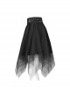 Steam Punk Female Causal Mesh Metal Buckle Irregular Hem Skirt