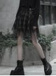 Steam Punk Female Casual Lattic Plaid Mesh Stitching Skirt