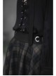 Steam Punk Female Casual Lattic Plaid Mesh Stitching Skirt