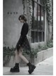 Steam Punk Female Casual Lattic Plaid Mesh Stitching Skirt