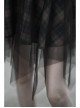 Steam Punk Female Casual Lattic Plaid Mesh Stitching Skirt