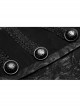 High Collar Front Chest Breasted Decoration Dovetail Hem Black Gothic Jacquard Splice Weft Velvet Coat