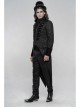 High Collar Front Chest Breasted Decoration Dovetail Hem Black Gothic Jacquard Splice Weft Velvet Coat