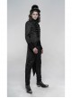 High Collar Front Chest Breasted Decoration Dovetail Hem Black Gothic Jacquard Splice Weft Velvet Coat
