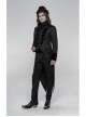 High Collar Front Chest Breasted Decoration Dovetail Hem Black Gothic Jacquard Splice Weft Velvet Coat