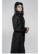 High Collar Front Chest Breasted Decoration Dovetail Hem Black Gothic Jacquard Splice Weft Velvet Coat