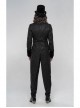 High Collar Front Chest Breasted Decoration Dovetail Hem Black Gothic Jacquard Splice Weft Velvet Coat