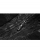 High Collar Front Chest Breasted Decoration Dovetail Hem Black Gothic Jacquard Splice Weft Velvet Coat