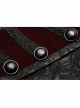 High Collar Front Chest Wine Red Breasted Decoration Dovetail Hem Black Gothic Jacquard Splice Weft Velvet Coat
