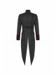 High Collar Front Chest Wine Red Breasted Decoration Dovetail Hem Black Gothic Jacquard Splice Weft Velvet Coat