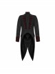 High Collar Front Chest Wine Red Breasted Decoration Dovetail Hem Black Gothic Jacquard Splice Weft Velvet Coat