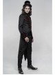 High Collar Front Chest Wine Red Breasted Decoration Dovetail Hem Black Gothic Jacquard Splice Weft Velvet Coat