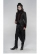 High Collar Front Chest Wine Red Breasted Decoration Dovetail Hem Black Gothic Jacquard Splice Weft Velvet Coat