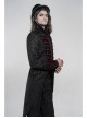 High Collar Front Chest Wine Red Breasted Decoration Dovetail Hem Black Gothic Jacquard Splice Weft Velvet Coat