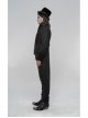 High Collar Front Chest Wine Red Breasted Decoration Dovetail Hem Black Gothic Jacquard Splice Weft Velvet Coat