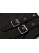 Front Zipper Metal Eyelets Strap Black Punk Vest