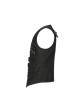 Front Zipper Metal Eyelets Strap Black Punk Vest