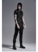 Front Zipper Metal Eyelets Strap Black Punk Vest
