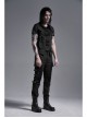 Front Zipper Metal Eyelets Strap Black Punk Vest