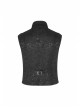 Stand-Up Collar Front Chest Breasted Decoration Black Gothic Jacquard Splice Weft Velvet Vest