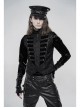 Stand-Up Collar Front Chest Breasted Decoration Black Gothic Jacquard Splice Weft Velvet Vest