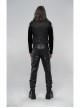 Stand-Up Collar Front Chest Breasted Decoration Black Gothic Jacquard Splice Weft Velvet Vest