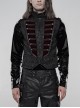 Stand-Up Collar Front Chest Wine Red Breasted Decoration Black Gothic Jacquard Splice Weft Velvet Vest