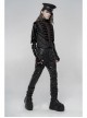Stand-Up Collar Front Chest Wine Red Breasted Decoration Black Gothic Jacquard Splice Weft Velvet Vest