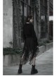 Gothic Female Dark Chiffon Mesh Lace Irregular Hem Skirt