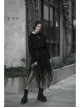 Gothic Female Dark Chiffon Mesh Lace Irregular Hem Skirt