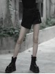 Steam Punk Female Casual Black Buckle Irregular Hem Skirt