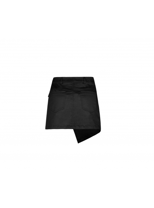 Steam Punk Female Casual Black Buckle Irregular Hem Skirt