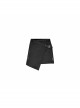 Steam Punk Female Casual Black Buckle Irregular Hem Skirt
