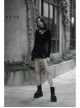 Steam Punk Female Casual Black Buckle Irregular Hem Skirt