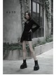 Steam Punk Female Casual Black Buckle Irregular Hem Skirt
