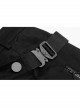 Steam Punk Female Casual Black Buckle Irregular Hem Skirt