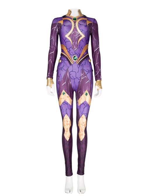 Titans Season 3 Starfire Koriand'r Purple Battle Suit Halloween Cosplay Costume Set