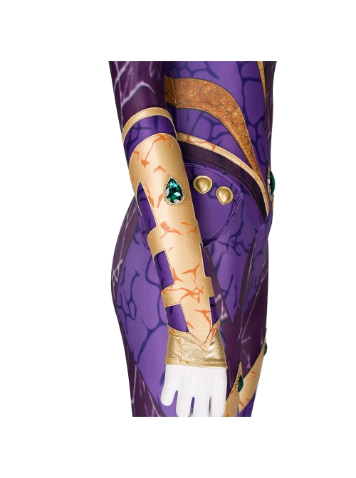 Titans Season 3 Starfire Koriand'r Purple Battle Suit Halloween Cosplay Costume Set