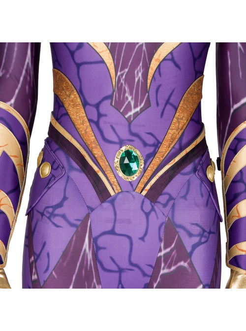 Titans Season 3 Starfire Koriand'r Purple Battle Suit Halloween Cosplay Costume Set