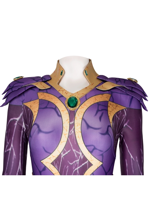 Titans Season 3 Starfire Koriand'r Purple Battle Suit Halloween Cosplay Costume Set