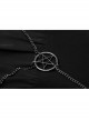 Gothic Female Black High Collar Long Sleeve Star Buckle Long Dress